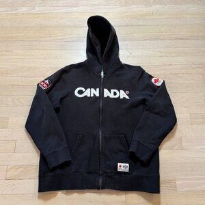 Vintage 2010 Olympics Canada Hoodie Zip-Up Hudson's Bay Boys 14/16 Men XS